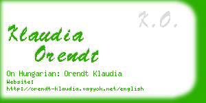 klaudia orendt business card